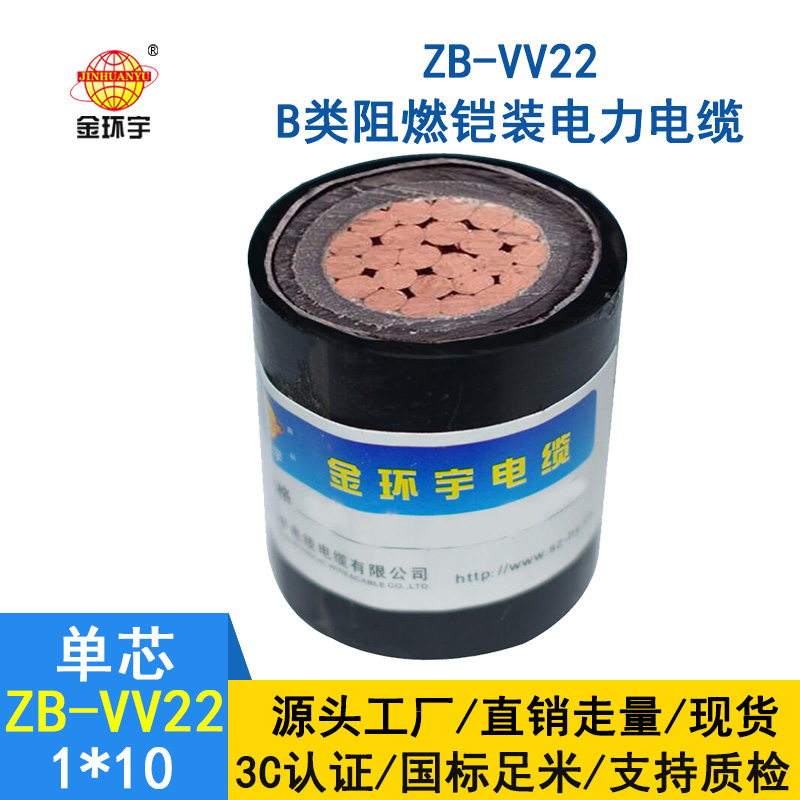 金環(huán)宇電纜 b級(jí)阻燃鎧裝電力電纜 ZB-VV22-10平方