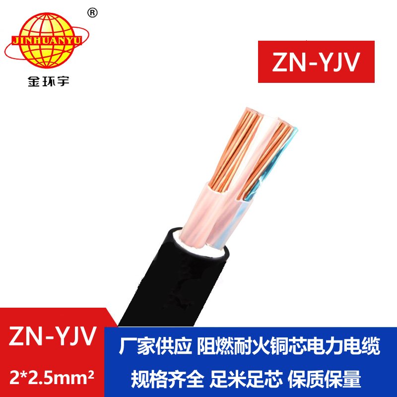 金環宇電線電纜 yjv電纜 二芯電力電纜 ZN-YJV 2X2