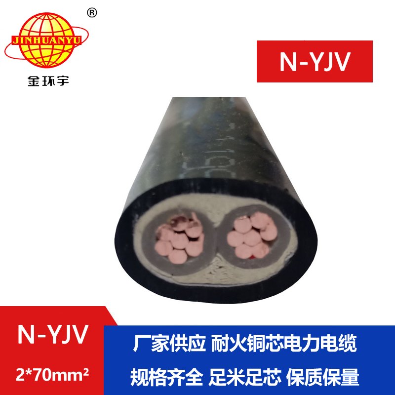 金環宇 銅芯電纜 N-YJV 2X70平方 2芯電纜 耐火電力