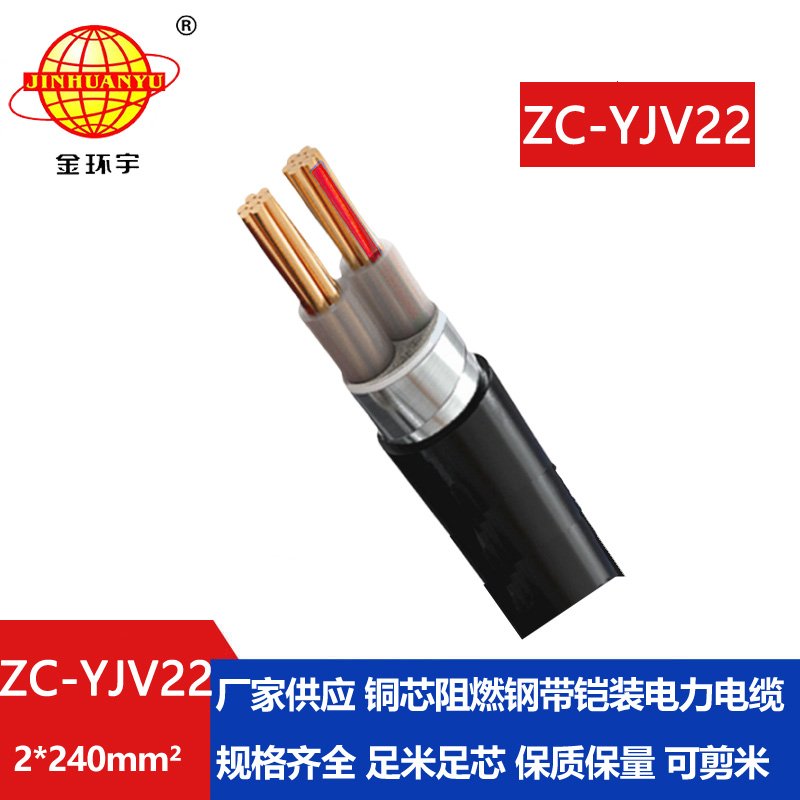 金環宇電纜 多芯阻燃鎧裝電纜ZC-YJV22 2X240 深圳