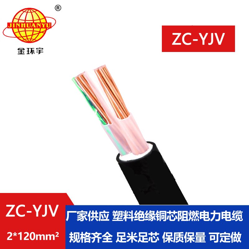 金環宇電線電纜 阻燃yjv電纜ZC-YJV 2X120平方 銅芯