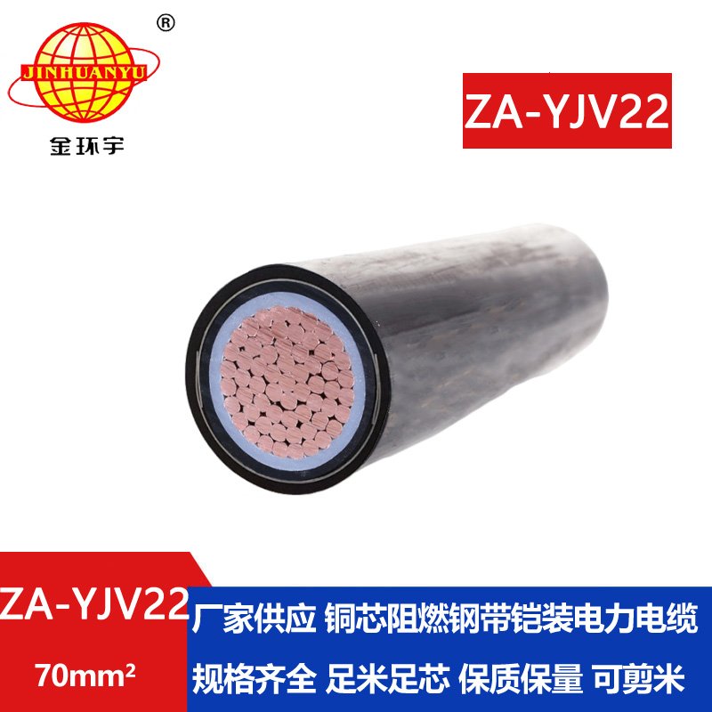 金環宇電纜 阻燃埋地鎧裝電纜ZA-YJV22  70平方 單芯