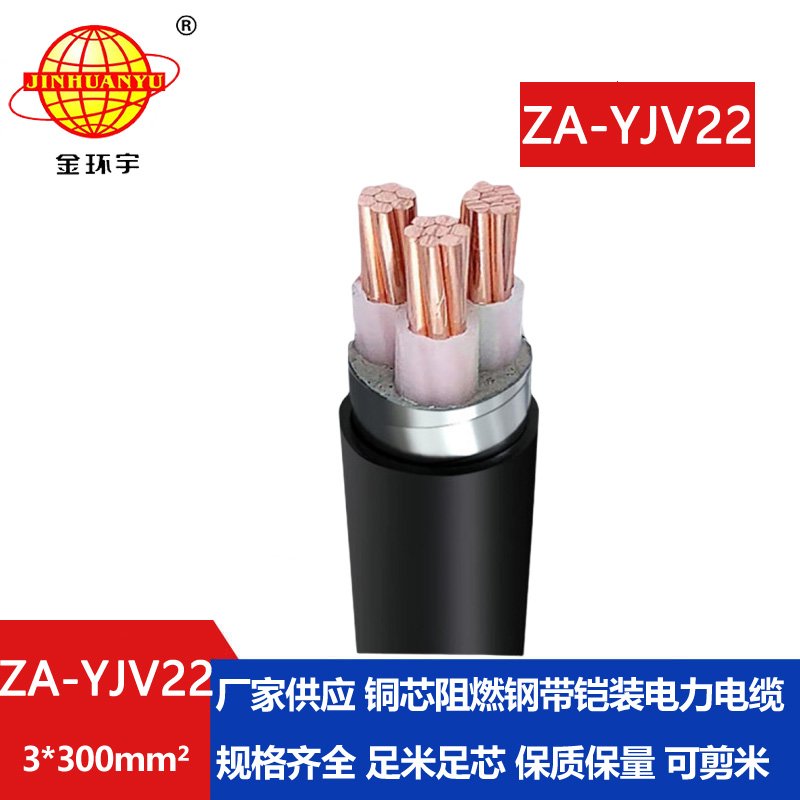 金環宇電纜 鎧裝地埋銅芯電纜 阻燃yjv22電纜 ZA-YJV22-3X300平方